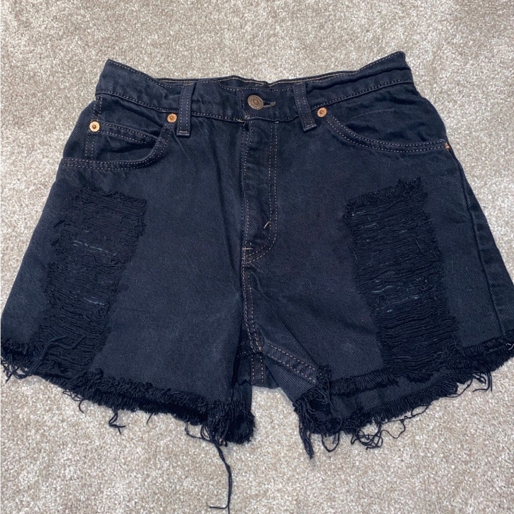 Vintage Orange Tab Black Distressed‎ Levi’s Shorts Size 3